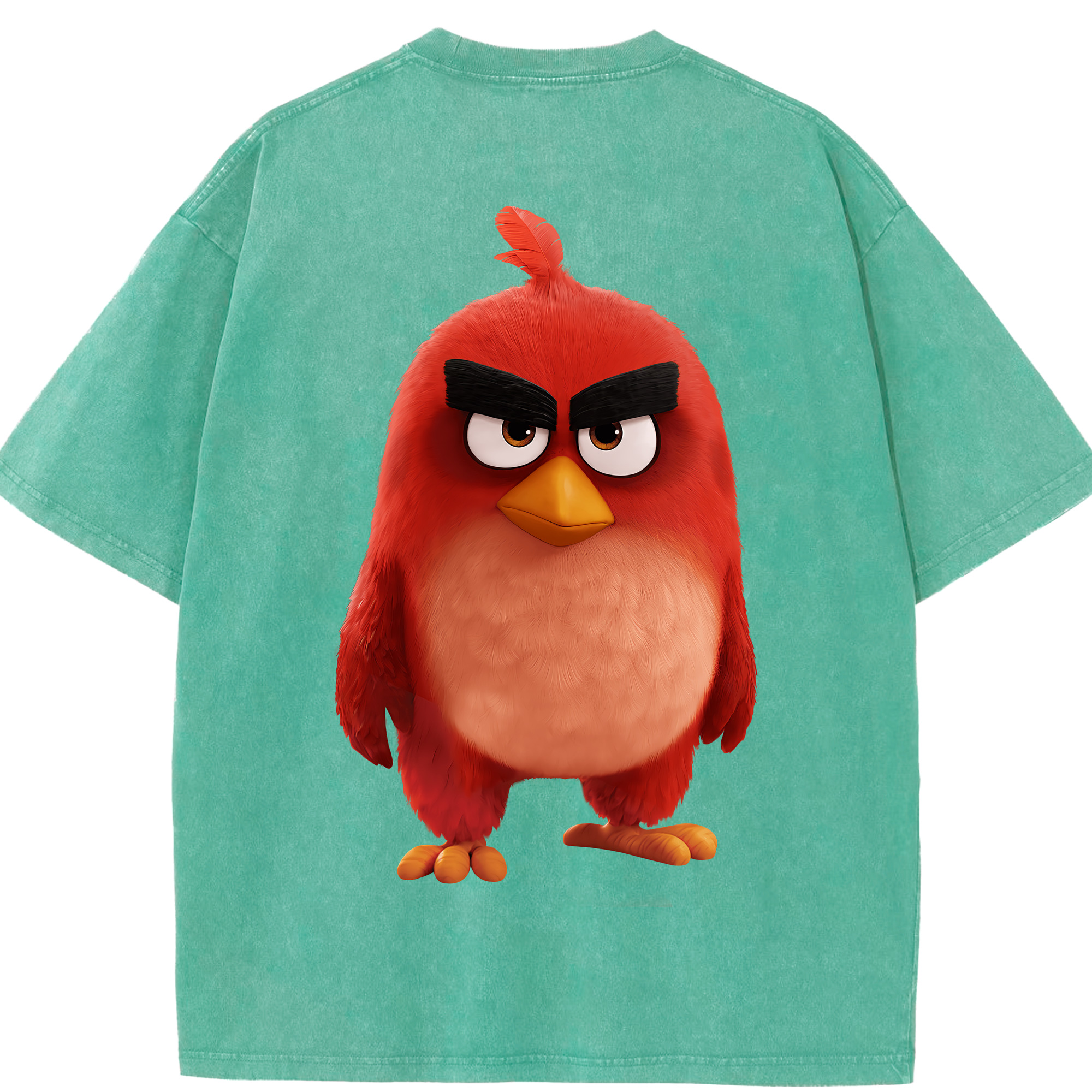 （画像用） Angry Birds アングリーバード 綿100% ヴィンテージ風 半袖Tシャツ（背面プリント）